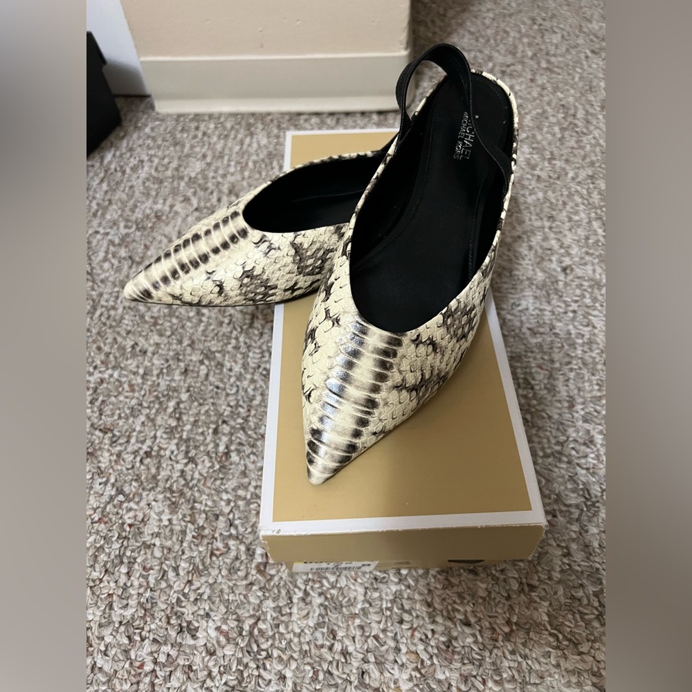 MK Snakeskin Faux Leather Flats